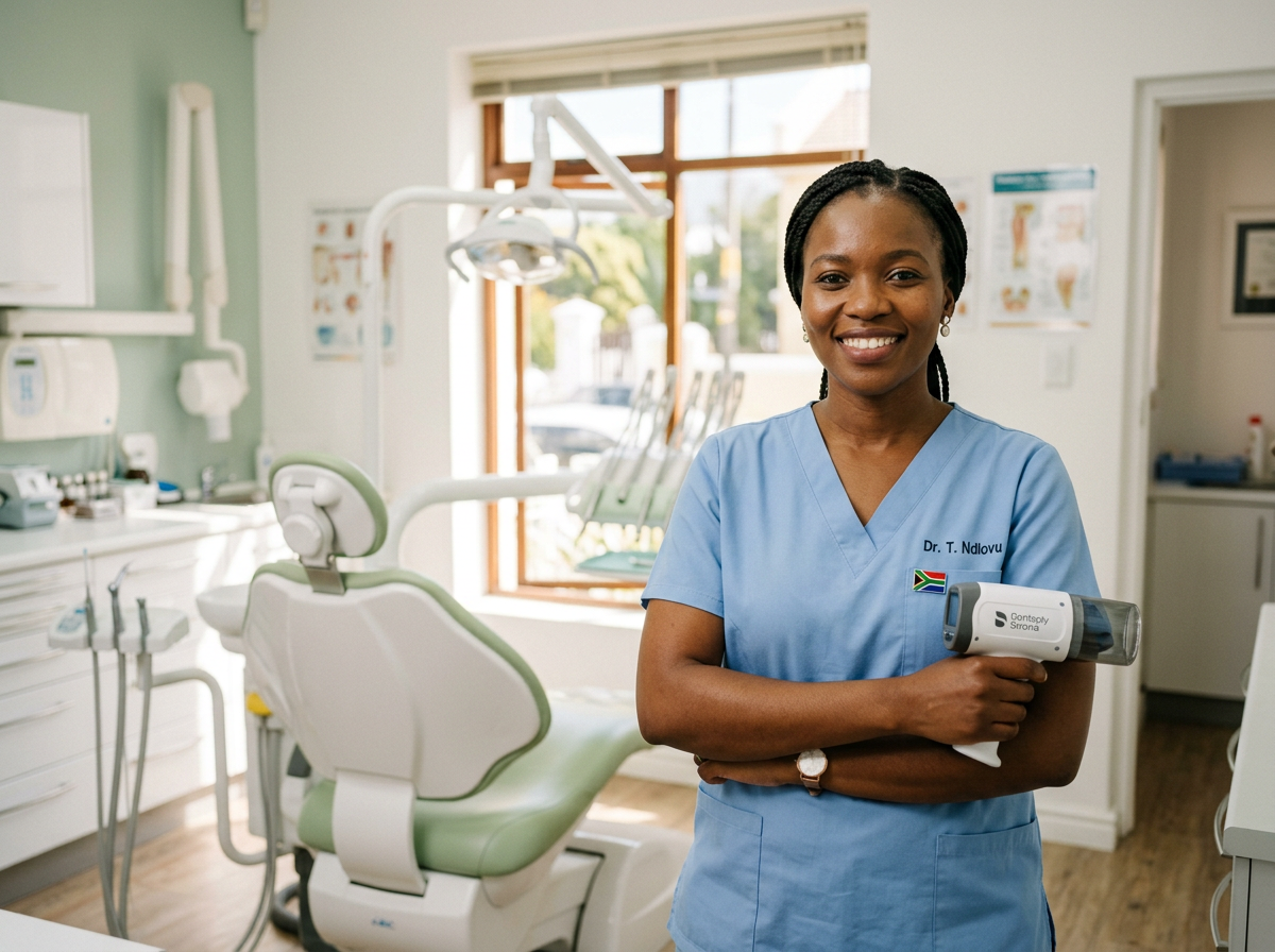 A dentist at work