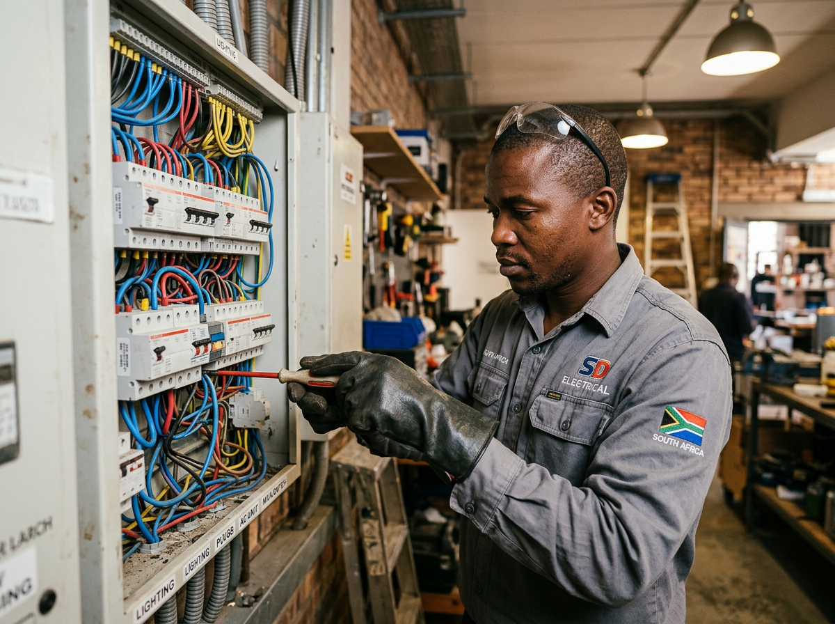 A electrician at work